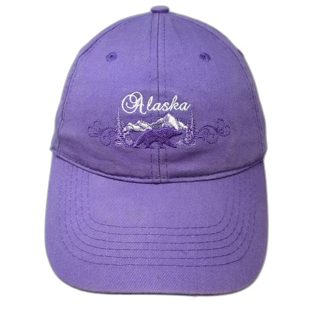 ACE USA Alaska Bear Mountain Purple Baseball Cap OS Hat Embroidered Adjustable